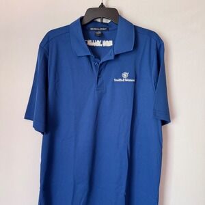 Devon & Jones Men Royal Blue Short Sleeve Polo Shirt L